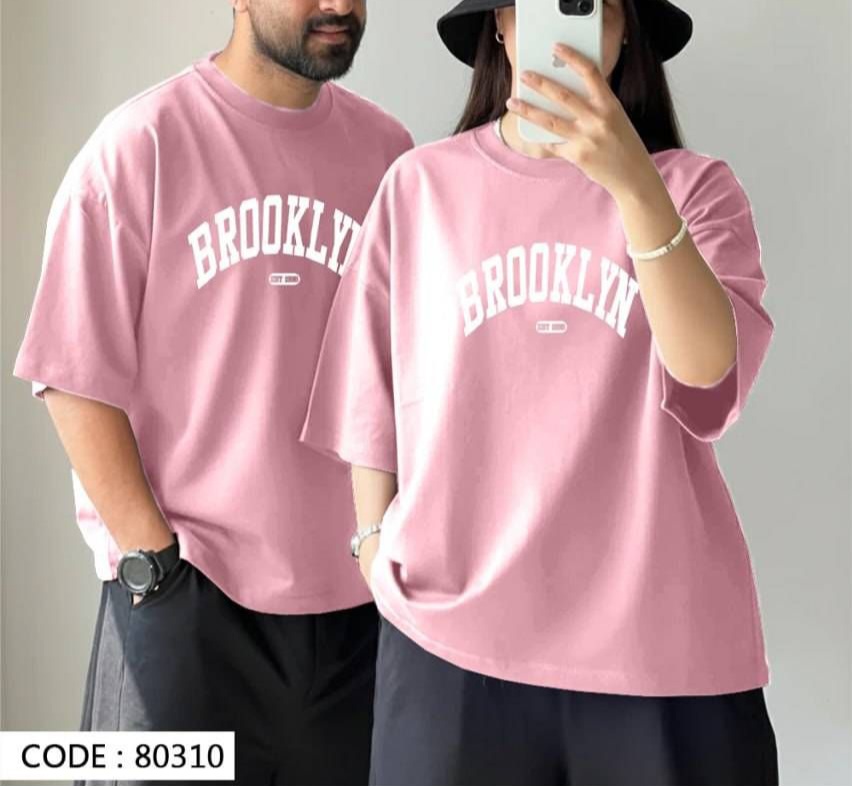 تیشرت باکسی چاپی طرح بروکلین Brooklyn پارچه سوپر پنبه مناسب آقایان و خانم ها